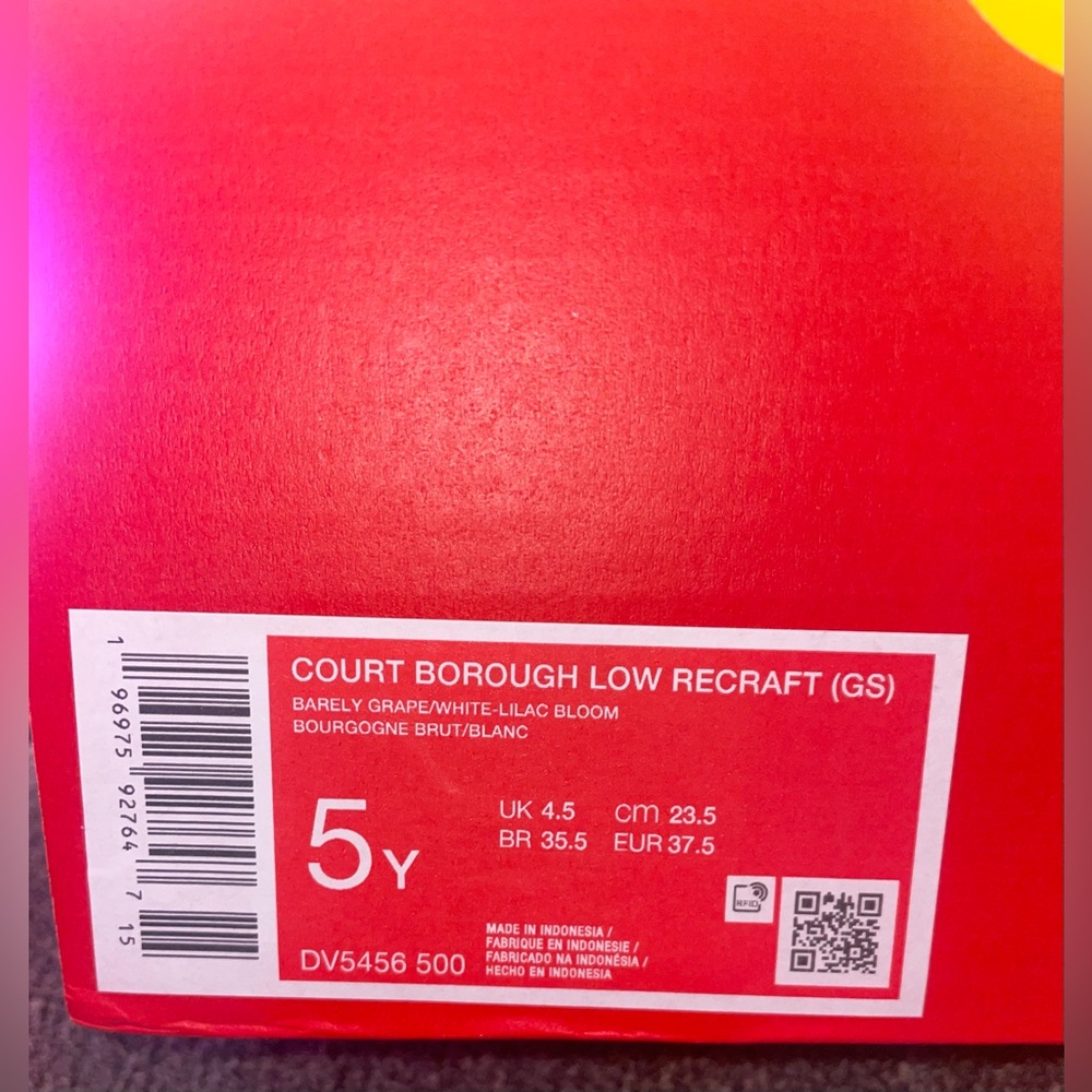New Girls Size 5 Court Borough Low Recraft Gs Shoes - Picture 8 of 10